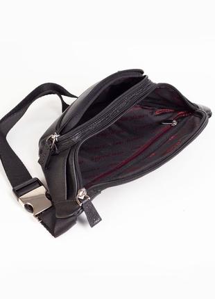 Мужская сумка на пояс karya 0201-45 кожаная черная