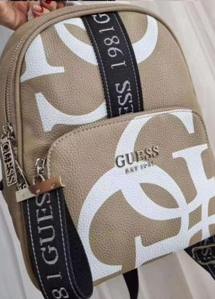 Жіночий невеликий рюкзак guess (8119) коричневий2 фото