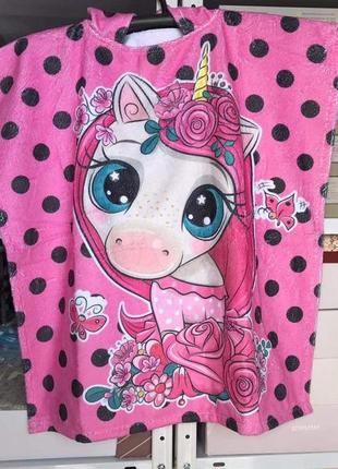 Дитяче пончо рушник 120 на 60 см 3d принт туреччина 014