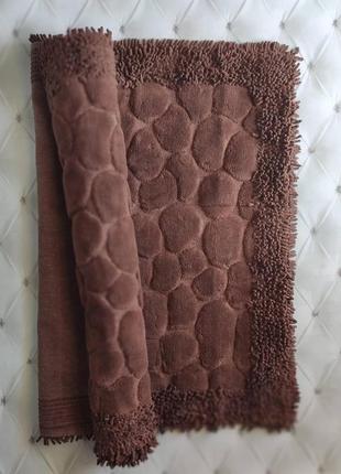 Коврик для ванной комнаты прикроватный коврик 80 на 150 см maco cotton турция коричневый
