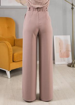 Бежеві кльошні жіночі довгі штани палаццо бежевого кольору великі розміри 46, 48, 50, 52, 544 фото