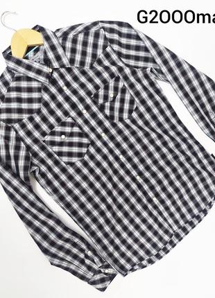 Мужская черная рубашка в клетку с карманами на заклепках от бренда g2ooman1 фото
