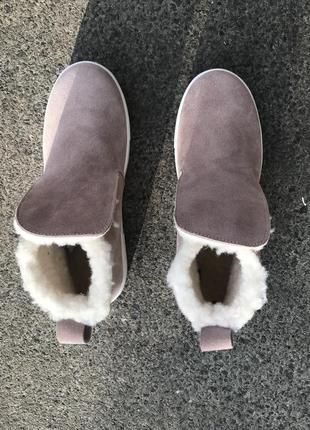 Замшевые зимние спортивные ботинки высокие слипоны