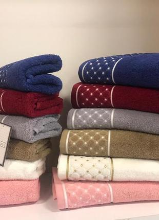 Махровые полотенца для лица в упаковке 6 штук 50 на 90 см турция soft life