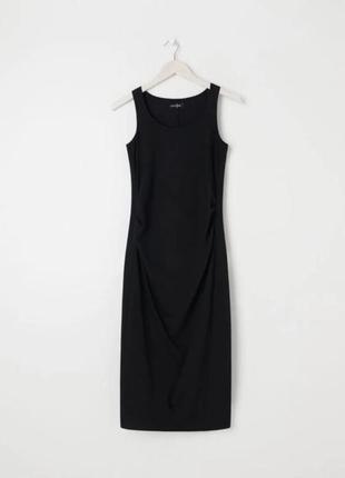Базовое черное платье -майка ниже колена
