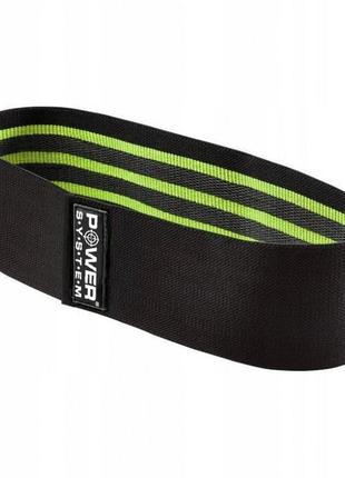 Тканева гумка для фітнесу та спорту power system ps-4092 booty band lvl 2 black/green (d_80 см. 12-16кг.)