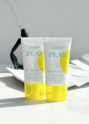 Солнцезащитный лосьон spf30 play 100% mineral lotion spf 50 with green algae