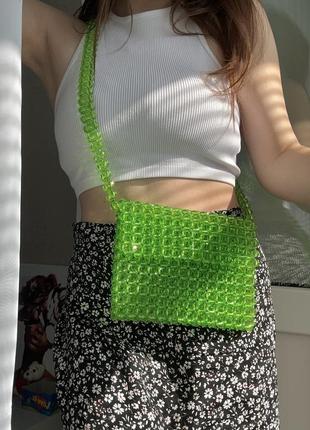 Сумка клатч из бусин бусин