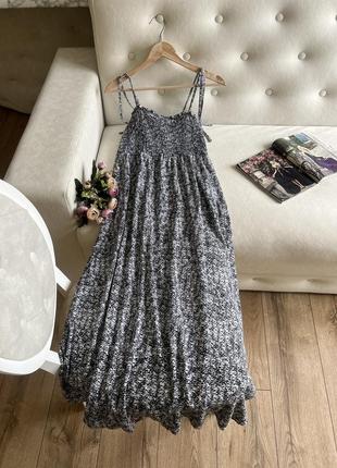 Серое платье сарафан миди h&m