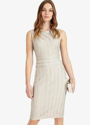 Нарядне моделююче плаття, рельєф, 3д, срібло, phase eight