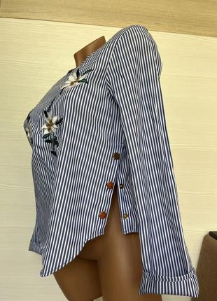 Блуза туника с вышивкой от zara basic xxs-xs