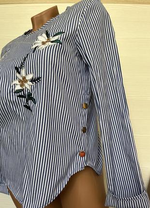 Блуза туника с вышивкой от zara basic xxs-xs