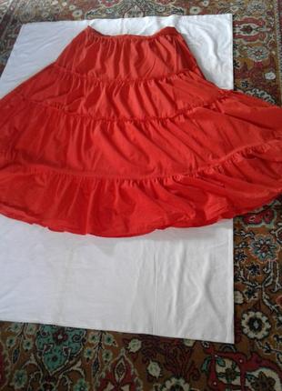 Яркая длинная многоярусная батистовая юбка phase eight индия в пол .батал . нюанс2 фото