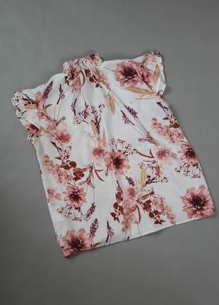 Стильная блуза с воланами цветочный принт4 фото