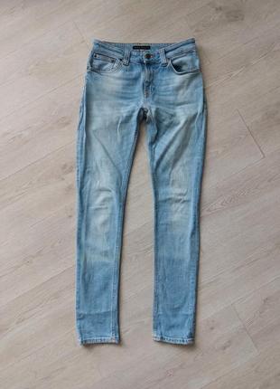 Джинсы скинни голубые nudie jeans размер 29 (m) итальялия3 фото