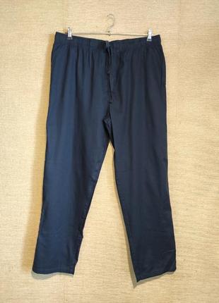 Бавовняні легкі літні темно-сині брюки штани великий розмір1 фото