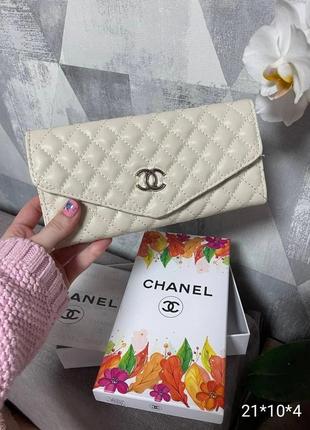 Кошелек женский конверт эко кожа с коробкой, кошелек женский в стиле chanel шаннель