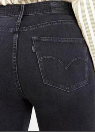 Идеальные черные графитовые джинсы levis на высокой посадке