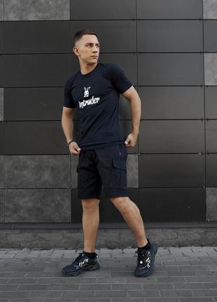 Комплект футболка чорна bunny + шорти чорні miami2 фото