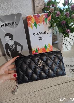 Гаманець жіночий еко шкіра з коробкою, гаманець жіночий в стилю chanel шанель5 фото