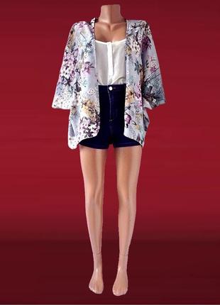 Большой выбор! красивая накидка, кимоно "new look" с цветочным принтом. размер uk10.1 фото