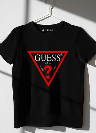 Женская оверсайз футболка guess чёрная гесс oversize9 фото