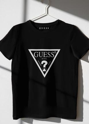 Женская оверсайз футболка guess чёрная гесс oversize8 фото