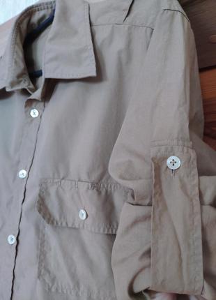 От бренда joop мужская рубашка, рубашка хлопковая в стиле милитари зеленая, хаки3 фото