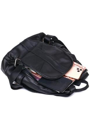 Кожаный рюкзак черный унисекс7 фото