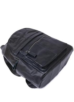 Кожаный рюкзак черный унисекс5 фото