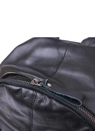 Кожаный рюкзак черный унисекс9 фото