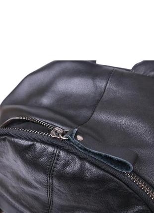 Кожаный рюкзак черный унисекс8 фото