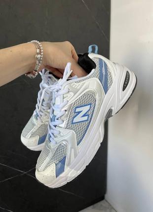 New balance 530 white-blue4 фото