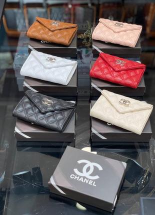 Кошелек женский мини эко кожа с коробкой, кошелек женский розовый в стиле chanel шаннель6 фото