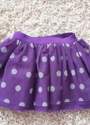 Фиолетовая юбка в горошек на девочку2 фото