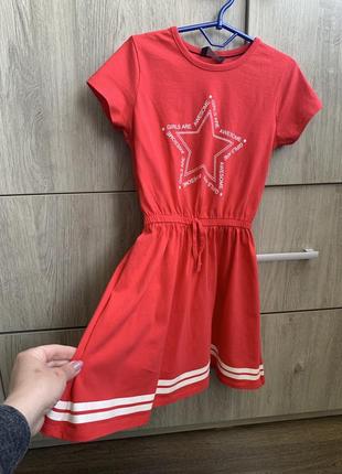 Летнее платье красное платье на 8 лет2 фото