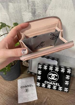 Кошелек женский мини эко кожа с коробкой, кошелек женский розовый в стиле chanel шаннель3 фото