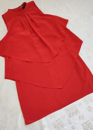 Червона  сукня міді з американською проймою h&m у розмірі 44 європейська8 фото