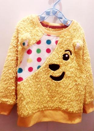 Няшный плюшевый свитшот с ушками мишка тедди teddy bear george.