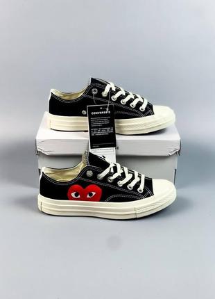 Кеди  converse comme des garçons low black (premium )