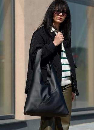 Женская сумка черная из экокожи2 фото