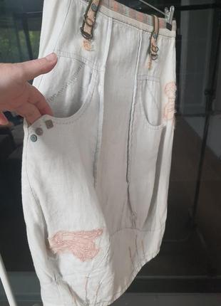 Юбка justangels туречевая льняная юбка летняя5 фото