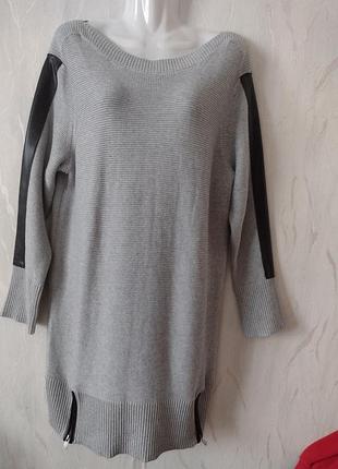 Стильне платтячко с кожаними вставками,італія