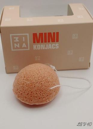 3ina tools the mini konjacs, деликатный спонжик-эксфолиант, конжак/конняку, 1 шт цвет розовый4 фото