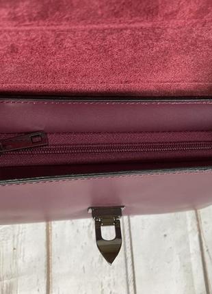 Небольшая кожаная сумочка италия 🇮🇹 borse in pelle бордова марсала8 фото