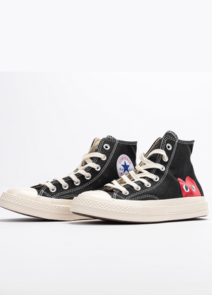 Женские высокие кеды comme des garcons play x converse