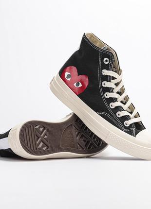 Женские высокие кеды comme des garcons play x converse4 фото