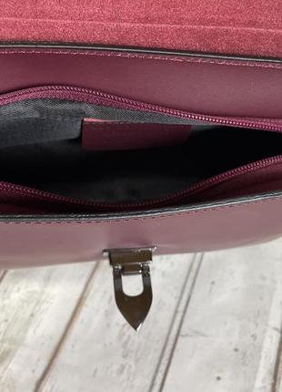 Небольшая кожаная сумочка италия 🇮🇹 borse in pelle бордова марсала9 фото