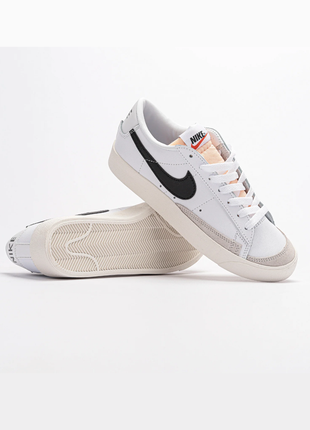 Женские кожаные кеды nike blazer low platform 'white'1 фото