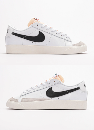 Женские кожаные кеды nike blazer low platform 'white'4 фото